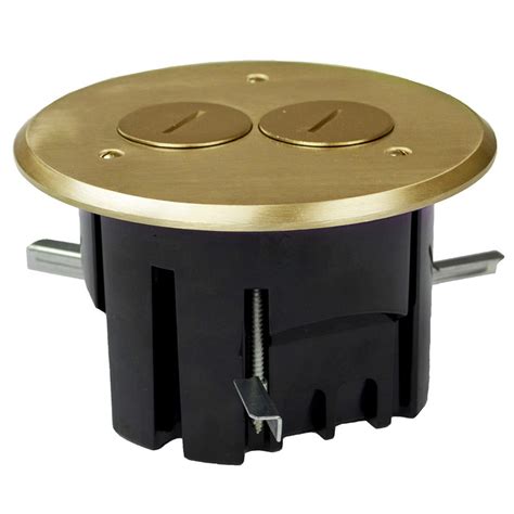 floor electrical box cover round brass|Floor Outlet Covers .